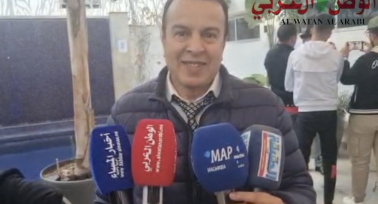 حسن الحريري خلال الحفل تكريمي المنظم من المغربية للصحفيين الرياضيين